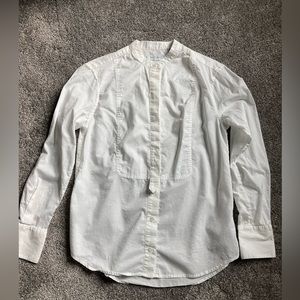 Equipment femme white cotton tuxedo style shirt size XS